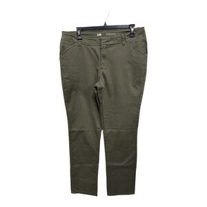 Lee Essential Chino Olive Green Size 10 Pants Womens Basics Minimalist Straight